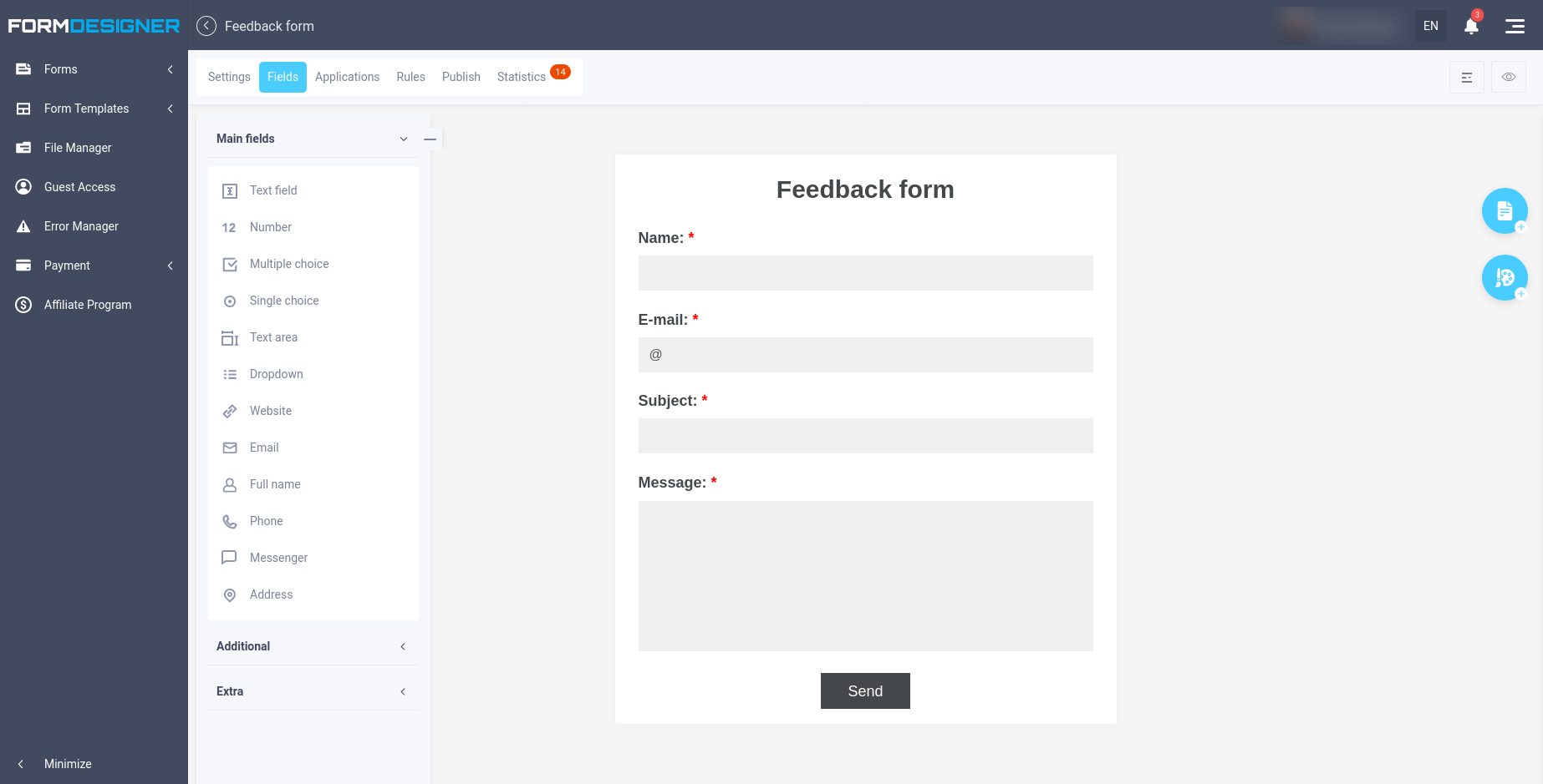 FormDesigner提供的FormDesigner - online web form builder