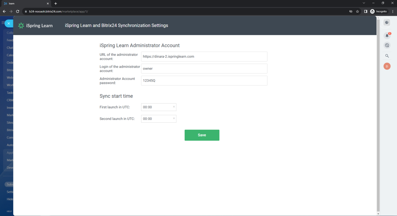 Ispring Module iSpring Integration Module for Bitrix24 for com. accounts de Ispring ...