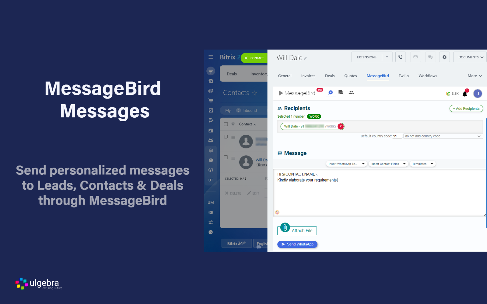 Ultra MessageBird Integration for Bitrix24 de Ulgebra