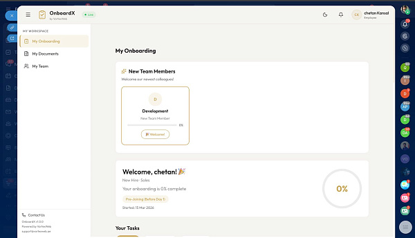 OnboardX — Employee Onboarding System by VORTEXWEB LLC